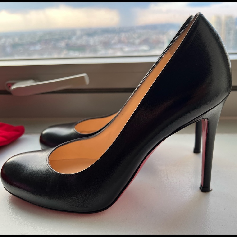 Christian Louboutin Black Simple Pump 100mm Kid (Sz 38, 7.5 wmns)